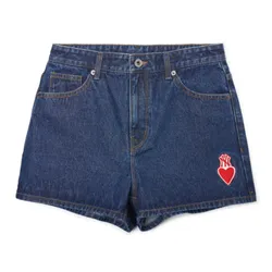 Quần Short MLB Denim Trái Tim New York Yankees 3FDPH5023-50BLS Màu Xanh Đậm