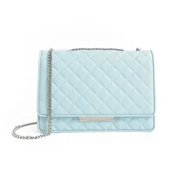 Túi Đeo Vai Nữ Charles & Keith CNK Double Chain Handle Quilted Bag 20681002 Màu Xanh Nhạt