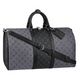 Túi Đựng Đồ Louis Vuitton LV Keepall Bandoulière 50 M45392 Màu Đen Xám