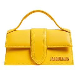 Túi Xách Tay Jacquemus Mini Leather Le Bambino Top-Handle Bag Size 18, Màu Vàng
