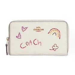 Ví Coach Medium ID Zip Wallet With Diary Embroidery Màu Trắng