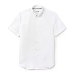 Áo Sơ Mi Nam Lacoste Men's Regular Fit Mini Piqué Shirt CH9612-00 800 Màu Trắng Size 41