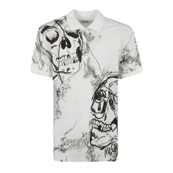 Áo Polo Alexander Mcqueen Skulls Graphic Polo Shirt Màu Trắng