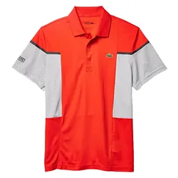 Áo Polo Lacoste Men's Short Sleeve Ultra Dry Mesh Sport Polo Màu Đỏ Cam Size S