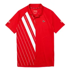 Áo Polo Lacoste Sport Novak Djokovic Print Stretch Jersey Polo Shirt Màu Đỏ Size XS