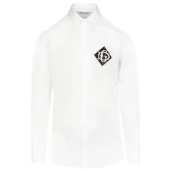 Áo Sơ Mi Nam Dolce & Gabbana D&G Diamond DG Logo Shirt G5EJ0Z GEL32 W0800 Màu Trắng