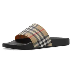 Dép Burberry Check Slides Màu Đen Size 39