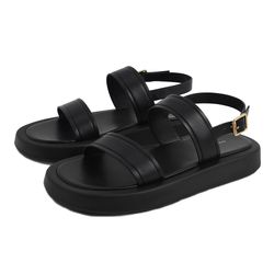 Dép Sandal Nữ Charles & Keith CNK Open Toe Slingback Platform Sandals CK1-70920098 Màu Đen Size 37
