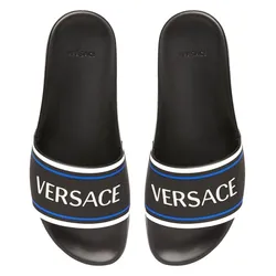Dép Versace Olympus Slides Logo Pool Màu Đen