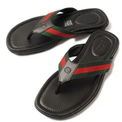Dép Xỏ Ngón Gucci Đen Quai Xanh Đỏ 429362 Size 40