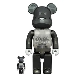 Đồ Chơi Mô Hình Bearbrick 2G Black Chrome Màu Đen Trắng Size 100% + 400%