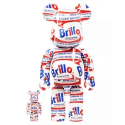 Đồ Chơi Mô Hình Bearbrick Andy Warhol Brillo Phối Màu Size 100% + 400%