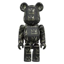 Đồ Chơi Mô Hình Bearbrick Jean Michel Basquiat #8 Màu Đen Size 1000%