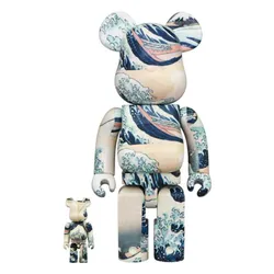 Đồ Chơi Mô Hình Bearbrick Katsushika Hokusai (Kanagawa Okinami Ura) Phối Màu Size 100% + 400%