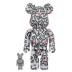 Đồ Chơi Mô Hình Bearbrick Keith Haring #8 Màu Trắng Đen Size 100% + 400%