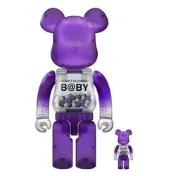 Đồ Chơi Mô Hình Bearbrick Macau 2020 WF Fashion My First B@by Purple Màu Trắng Tím Size 100% + 400%