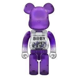 Đồ Chơi Mô Hình Bearbrick Macau 2020 WF Fashion My First B@by Purple Màu Trắng Tím Size 1000%