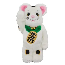 Đồ Chơi Mô Hình Bearbrick Maneki Neko White Furry Màu Trắng Size 1000%