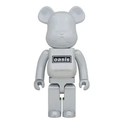 Đồ Chơi Mô Hình Bearbrick Oasis White Chrome Màu Xám Size 1000%