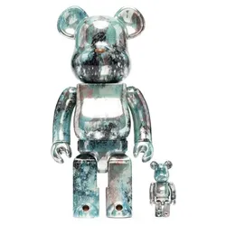 Đồ Chơi Mô Hình Bearbrick Pushead #5 Màu Xanh Đen Size 100% + 400%