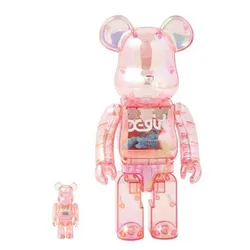 Đồ Chơi Mô Hình Bearbrick X-Girl 2020 Màu Hồng Size 100% + 400%