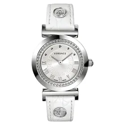 Đồng Hồ Nữ Versace P5Q99D001 S001 Vanity Swiss Croco 35mm Màu Trắng Bạc