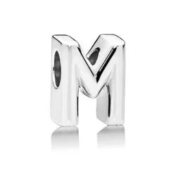 Hạt Vòng Charm Pandora Letter M Alphabet 797467 Màu Bạc