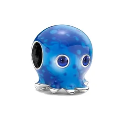 Hạt Vòng Charm Pandora Poulpe Bulles & Vagues De l'Océan 791698C01 Màu Xanh Dương