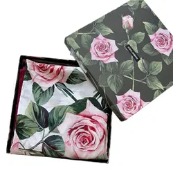 Khăn Quàng Cổ Dolce & Gabbana D&G White Tropical Rose Printed Phối Màu