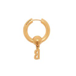 Khuyên Tai Balenciaga Force B Earring In Gold-Toned Sterling Silver Màu Vàng Gold