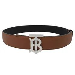 Thắt Lưng Nữ Burberry Malt Brown/Black Ladies TB Buckle Reversible Leather Belt 8046537 Màu Nâu Đen