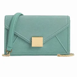 Túi Đeo Chéo Pedro Lizard-Effect Leather Shoulder Bag Turquoise 36500003 Màu Xanh Ngọc