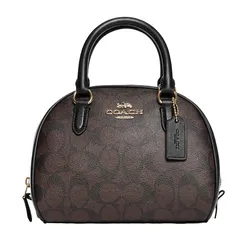 Túi Xách Coach Sydney Satchel In Signature Canvas Màu Nâu Đen