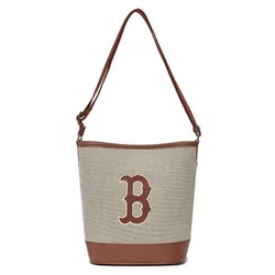 Túi Xách MLB Basic Big Logo Canvas Bucket Bag 3ABMS072N-43BRD Màu Nâu