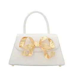 Túi Xách Self-Portrait The Bow Mini In White With Gold Hardware Màu Trắng