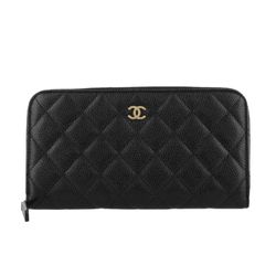 Ví Chanel Long Wallet With Zipped Caviar Màu Đen