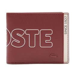 Ví Lacoste Men's Fitzgerald Branded Leather Foldable Wallet NH3715FW Màu Đỏ