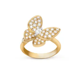 Nhẫn Jewery Luxury Socrate Ring 1 Flower Diamond 18k Yellow Gold Màu Vàng Gold