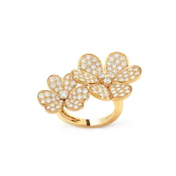 Nhẫn Jewery Luxury Alhambra Vintage Diamond Gold 18k Yellow Gold Màu Vàng Gold