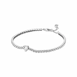 Vòng Đeo Tay Pandora Sparkling Heart Tennis Bracelet 590041C01 Màu Bạc Size 18