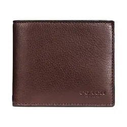 Ví Nam Coach Men Compact Id Wallet In Sport Calf Leather In Mahogany F74991 Màu Nâu Đậm