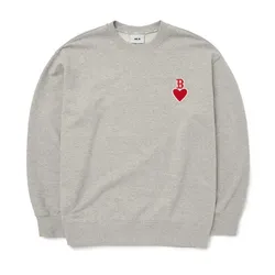 Áo Nỉ Sweater MLB Heart Overfit Sweatshirt Boston Red Sox 3AMTH0324-43MGS Màu Xám Size M