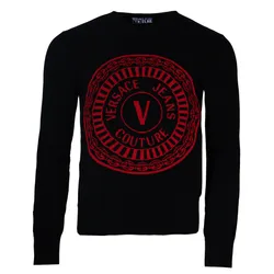 Áo Len Nam Versace Jeans Couture Round Logo Sweater Màu Đen Size S