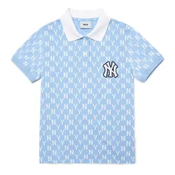 Áo Polo MLB Monogram New York Yankees 3FPQM5023-50BLL Màu Xanh Blue