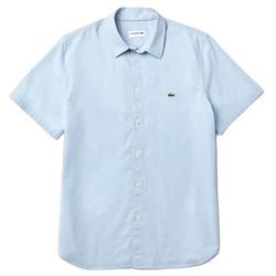 Áo Sơ Mi Lacoste Men's Slim Fit Cotton Shirt CH7126UEX Màu Xanh Blue Size 41