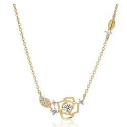 Dây Chuyền Huy Thanh Jewelry Madermoiselle DCMAMD 599 - 14K - Đá CZ Trắng Màu Vàng Gold