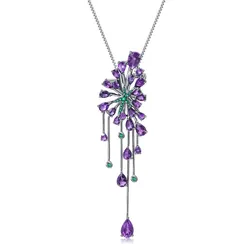 Dây Chuyền Kya Jewel Tua Rua Đá Thạch Anh Tím KW9