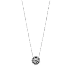 Dây Chuyển Sparkling Double Halo Collier Necklace Màu Bạc