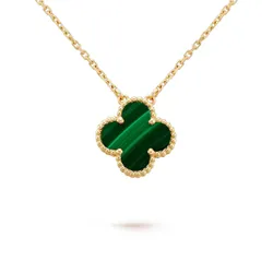 Dây Chuyền Jewery Luxury Alhambra Malachite 18k Yellow Gold Màu Vàng Gold Size 15mm