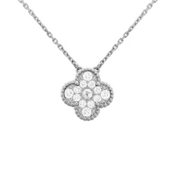 Dây Chuyền Jewery Luxury Alhambra Vintage Diamond Gold 18k White Gold Màu Vàng Trắng